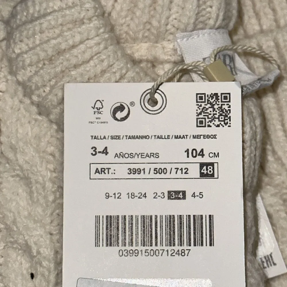 ZARA Kids | Cream | CABLE KNIT PONCHO